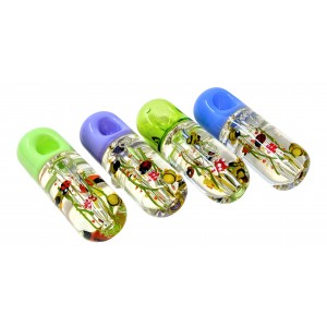 Cheech - 4.3" Freezable Glycerin Filled Earthy Theme Hand Pipe - D5 [GHP672]